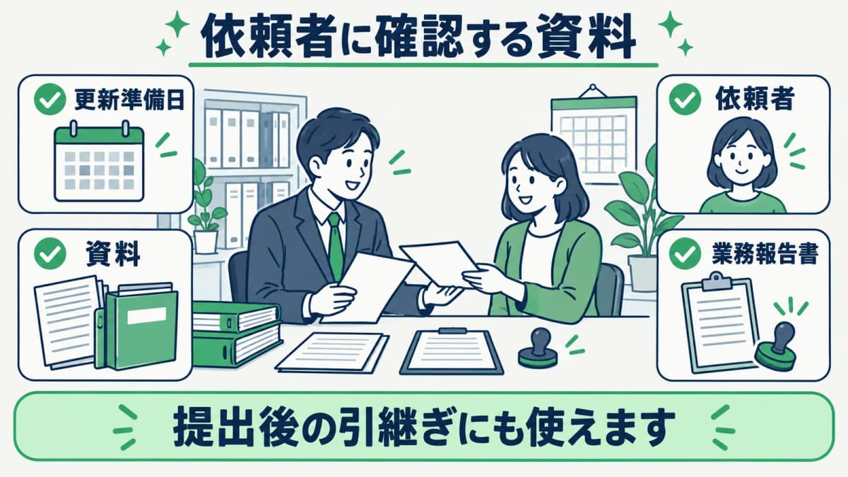 建築士事務所の業務報告書で依頼者資料を確認する順番