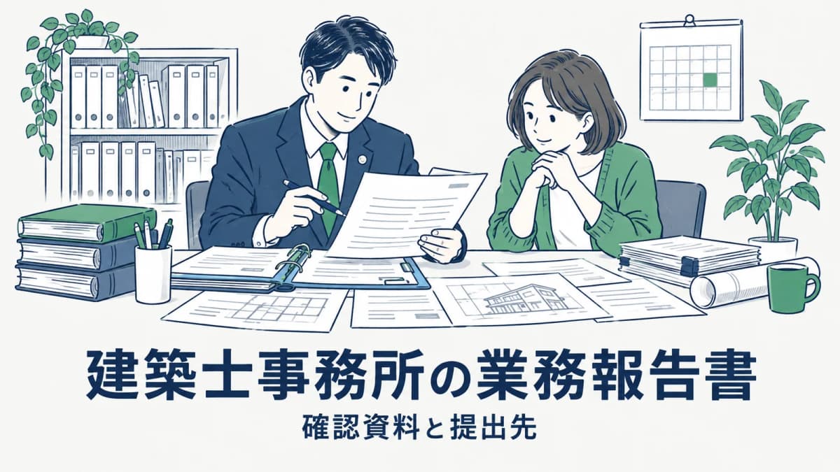 建築士事務所の業務報告書(年次報告)を行政書士が整理する手順|確認資料と提出先