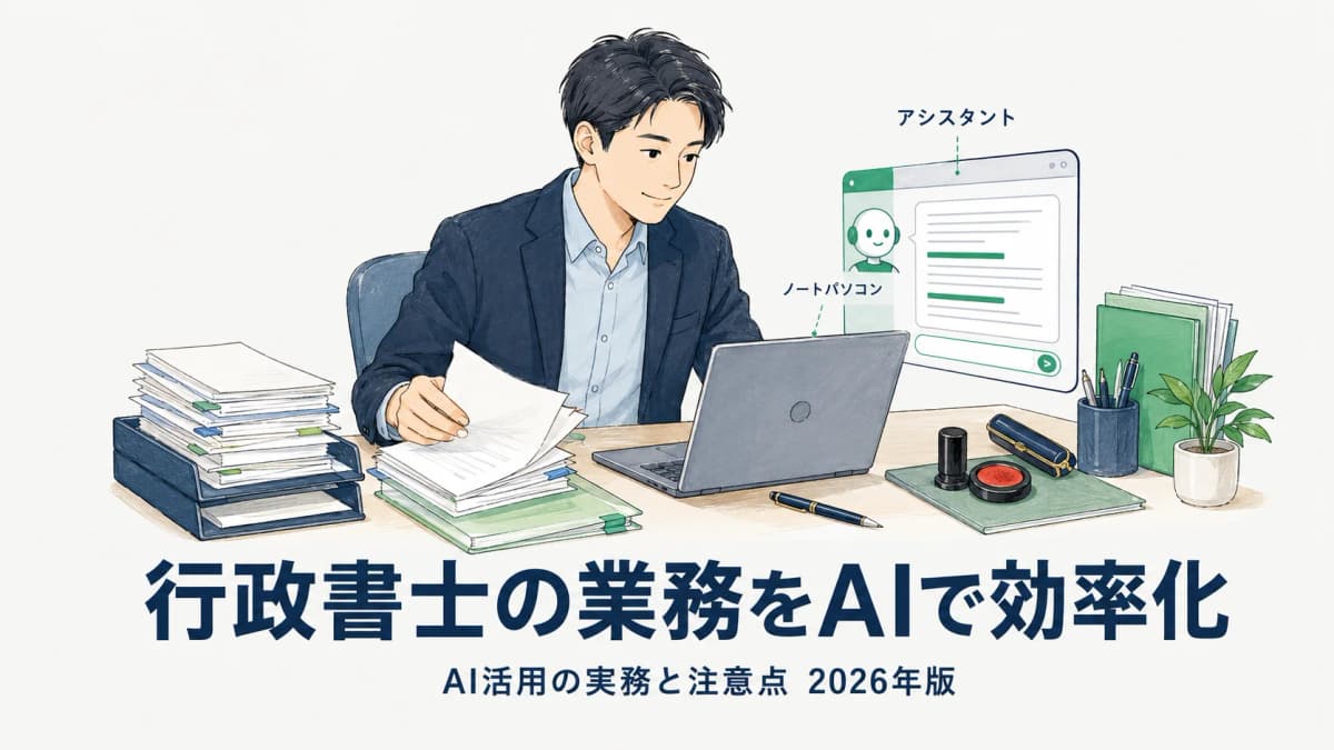 【2026年版】行政書士の業務をAIで効率化|ChatGPT活用と注意点