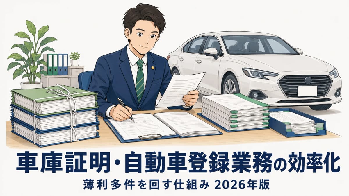 【2026年版】車庫証明・自動車登録業務の効率化|薄利多件を回す仕組み