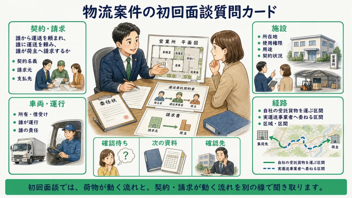物流案件の初回面談質問カード