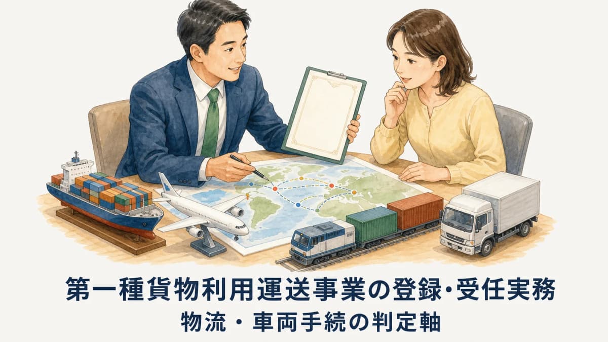【2026年版】第一種貨物利用運送事業の登録・受任実務|物流・車両手続の判定軸