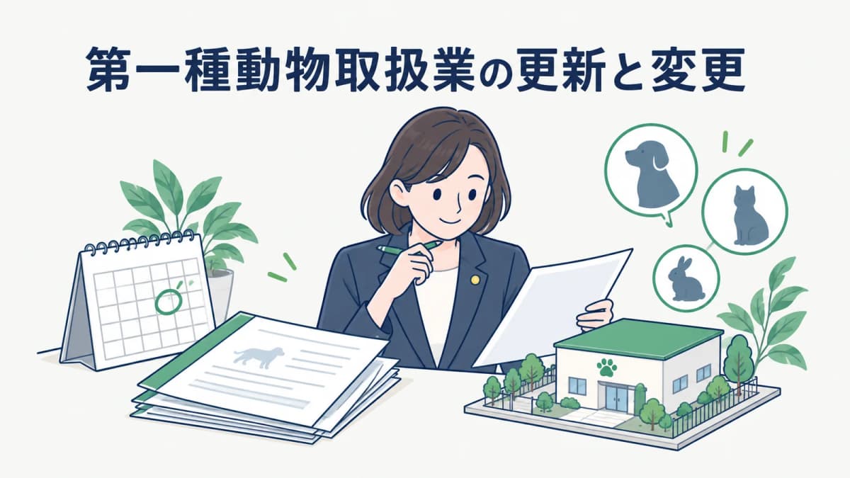 【2026年版】第一種動物取扱業の更新・変更|期限判定と台帳管理
