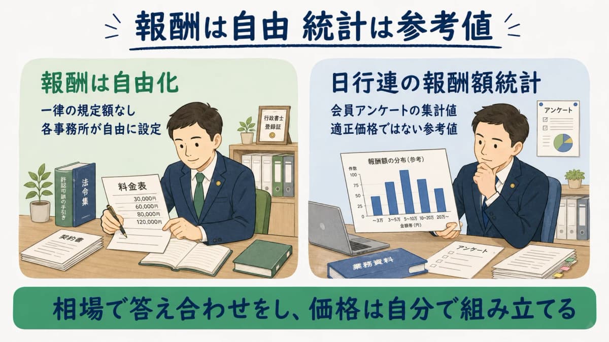 報酬自由化と統計の位置づけを示す図