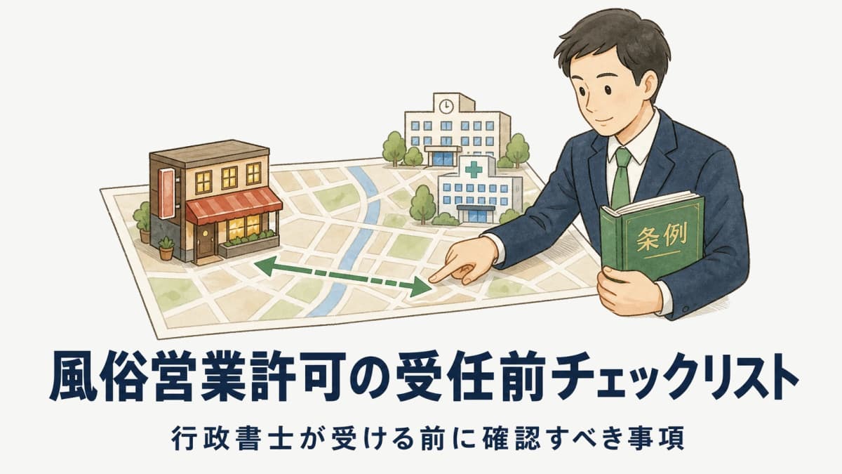 【2026年版】風俗営業許可の受任前チェックリスト|行政書士が確認すべき事項