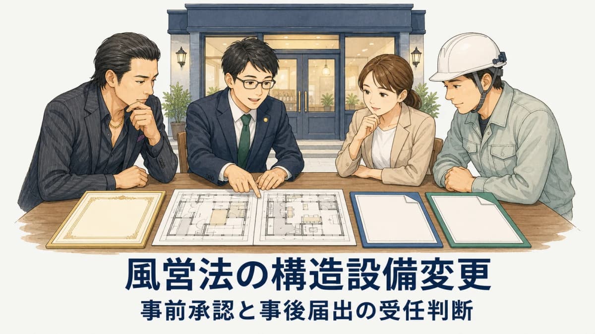 【2026年版】風営法の構造設備変更|事前承認と事後届出の受任判断