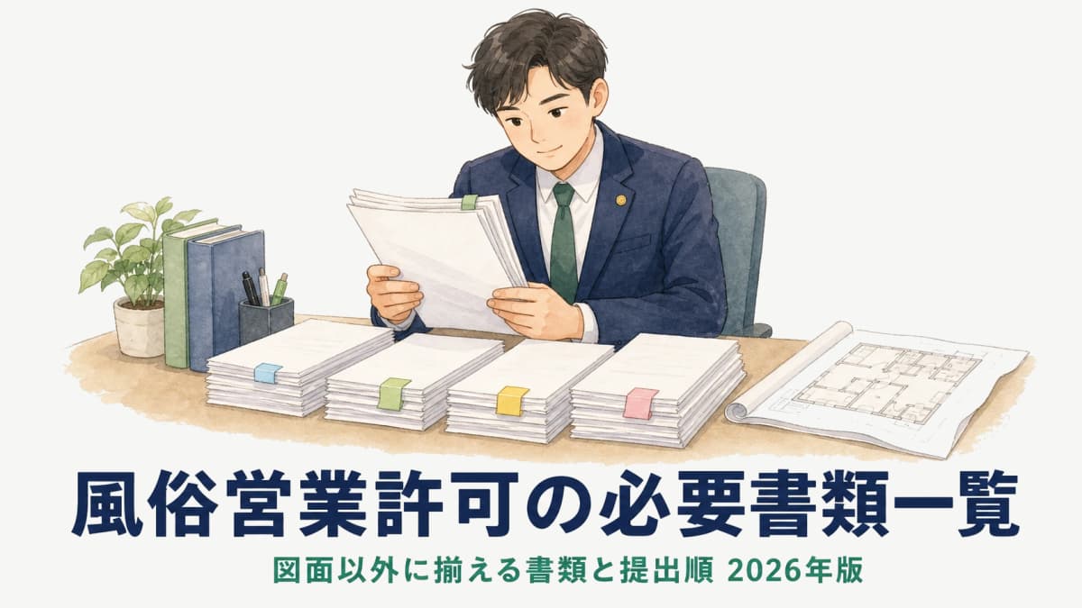 【2026年版】風俗営業許可の必要書類一覧|図面以外に揃える書類と提出順