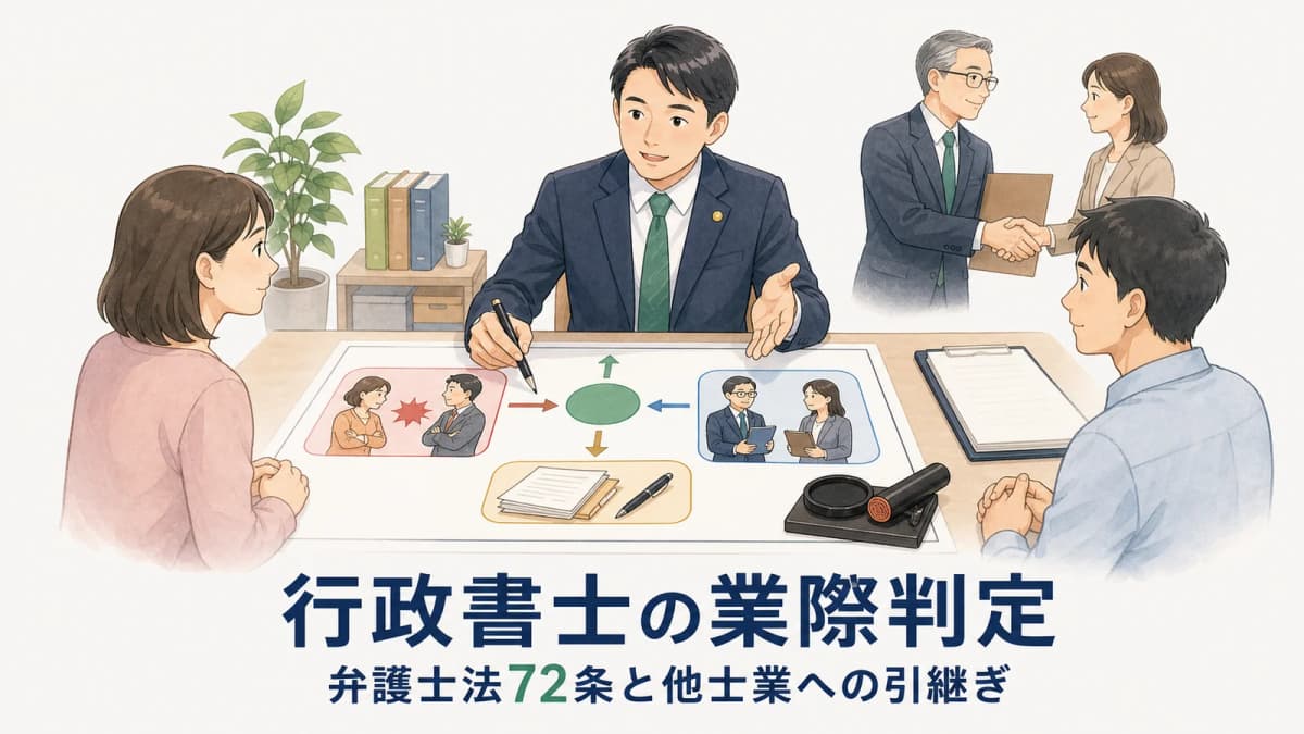 【2026年版】行政書士の業際判定|弁護士法72条と他士業への引継ぎ