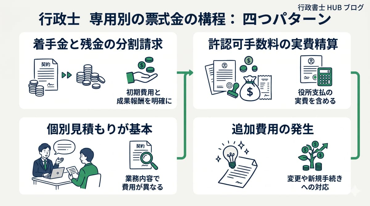 行政書士の請求書業務の特徴