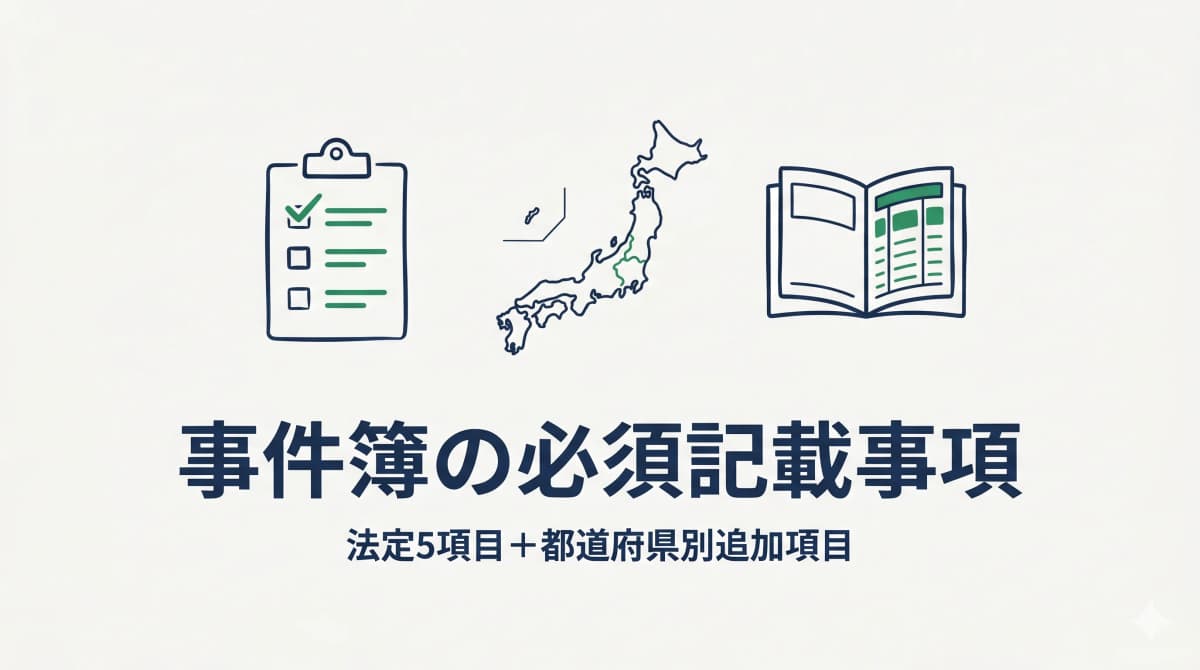 行政書士の事件簿に必須の記載事項|法定5項目+都道府県別の追加項目を完全整理【2026年版】