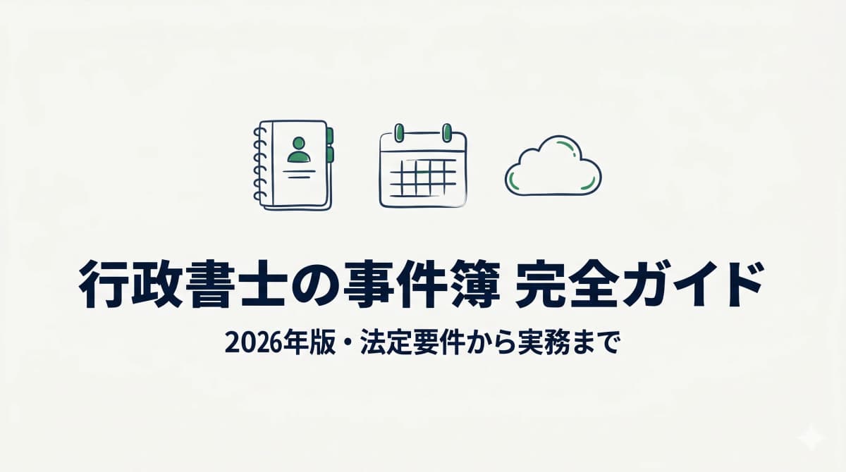 【2026年版】行政書士の事件簿とは?法定要件・記載事項・保存期間からクラウド管理まで完全ガイド