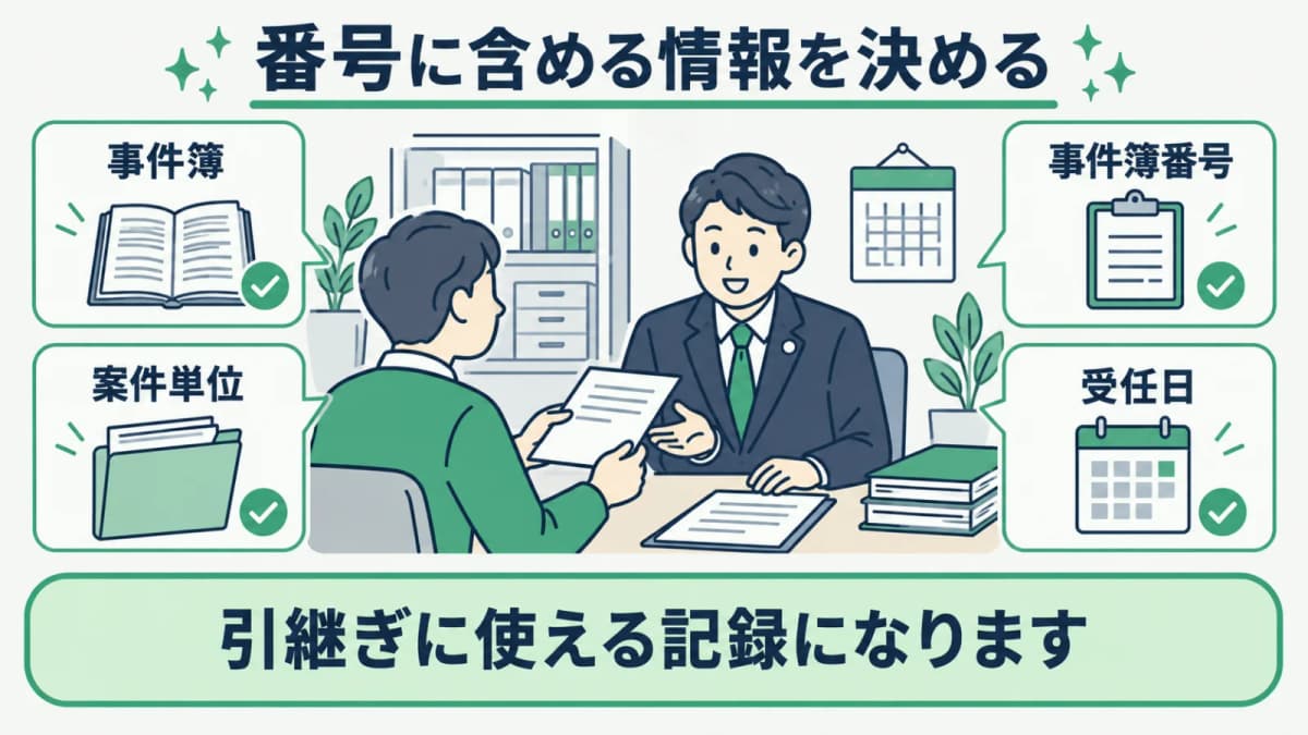 事件簿番号の情報を案件単位で選ぶ整理図