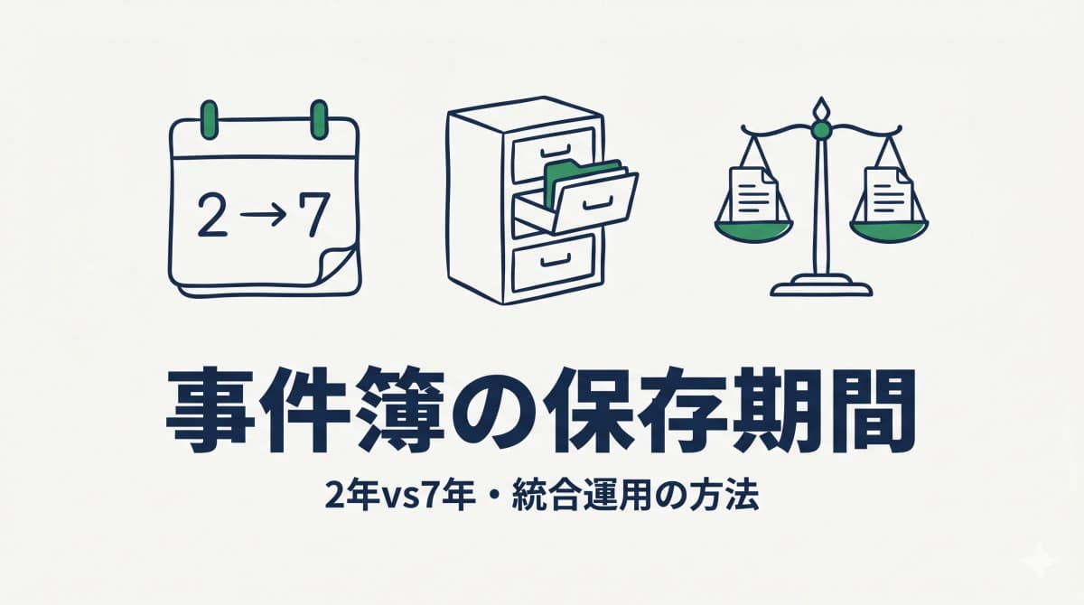 行政書士の事件簿の保存期間|行政書士法2年・税法7年・インボイスを統合運用する方法【2026年版】