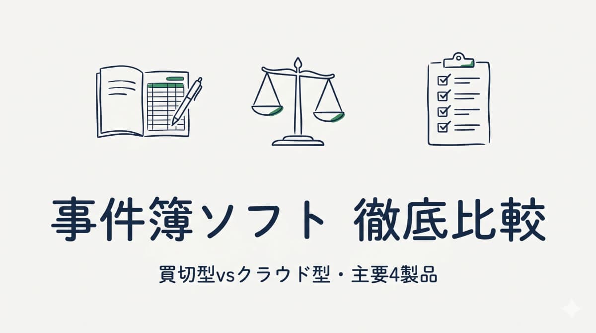 行政書士の事件簿ソフト徹底比較|買切型・クラウド型の選び方と主要4製品の機能一覧【2026年版】