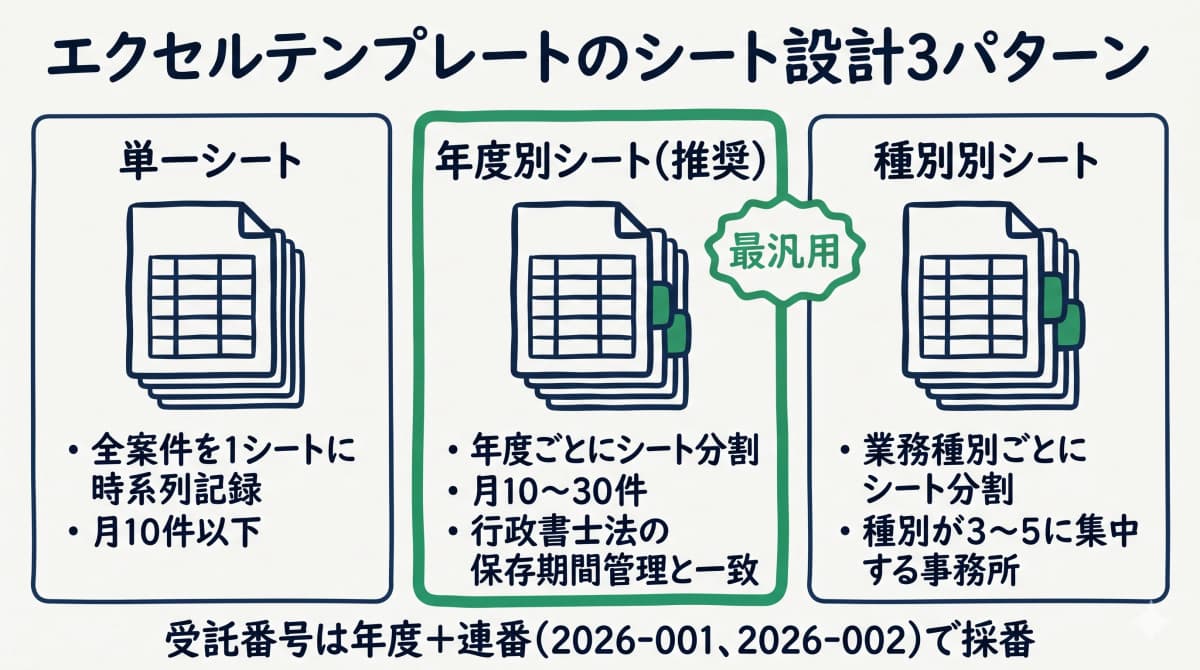 エクセルテンプレートのシート設計例