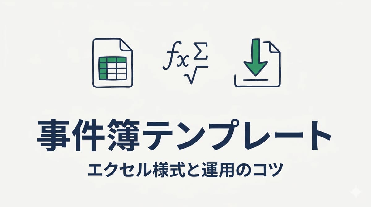 行政書士の事件簿テンプレート|エクセル様式と運用のコツ【2026年版・無料DL対応】