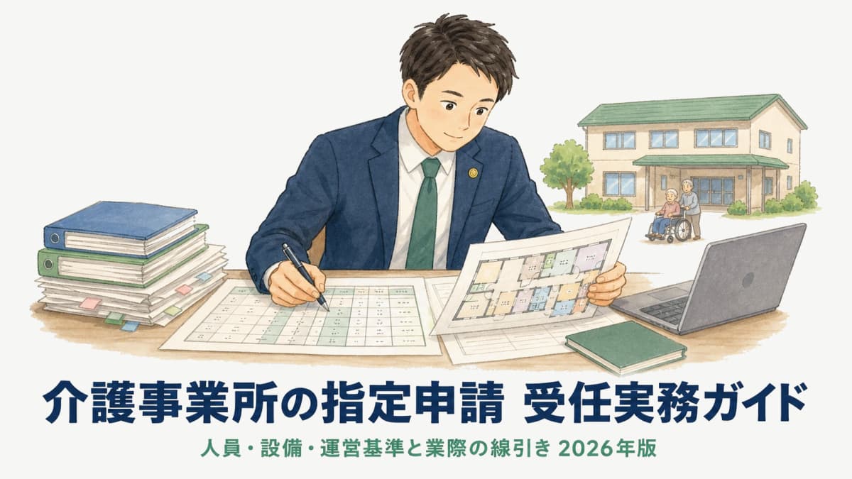 【2026年版】介護事業所の指定申請 受任実務ガイド|人員・設備・運営基準と業際の線引き
