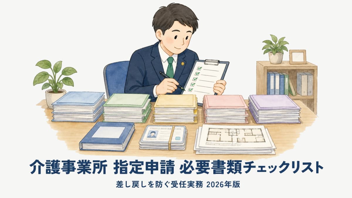 【2026年版】介護事業所 指定申請 必要書類チェックリスト|差し戻しを防ぐ受任実務