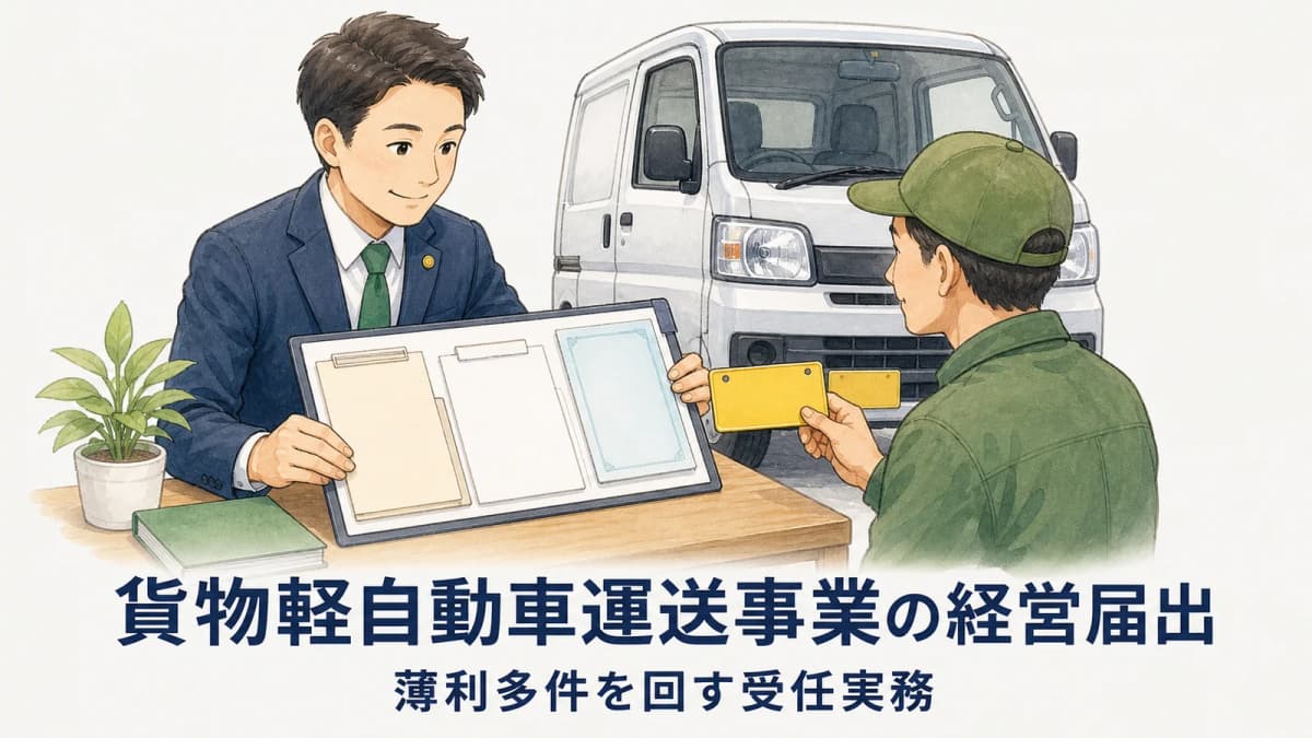 【2026年版】貨物軽自動車運送事業の経営届出|薄利多件を回す受任実務