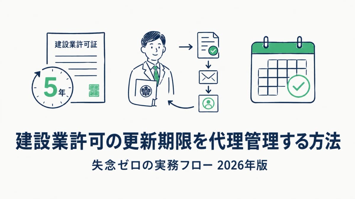 【2026年版】建設業許可の更新期限を行政書士が代理管理する方法