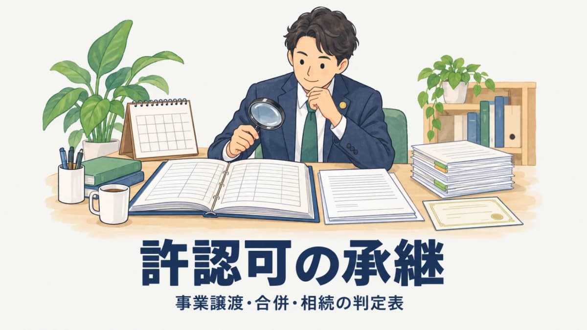 【2026年版】許認可の承継|事業譲渡・合併・相続の判定表
