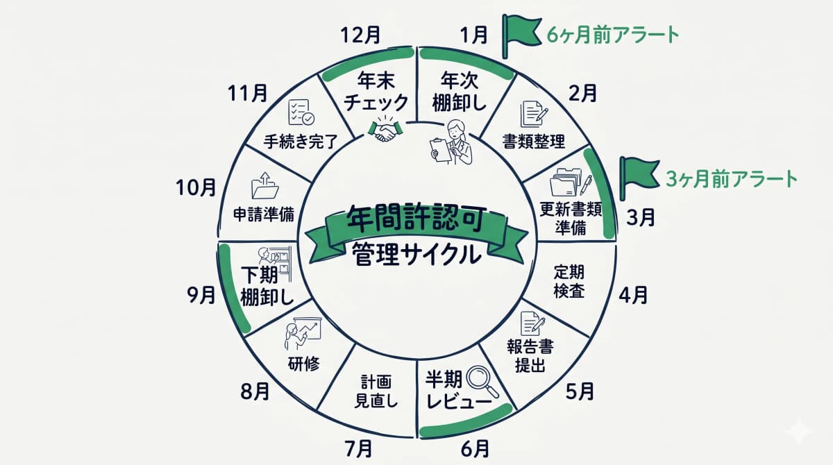許認可管理の年間サイクル