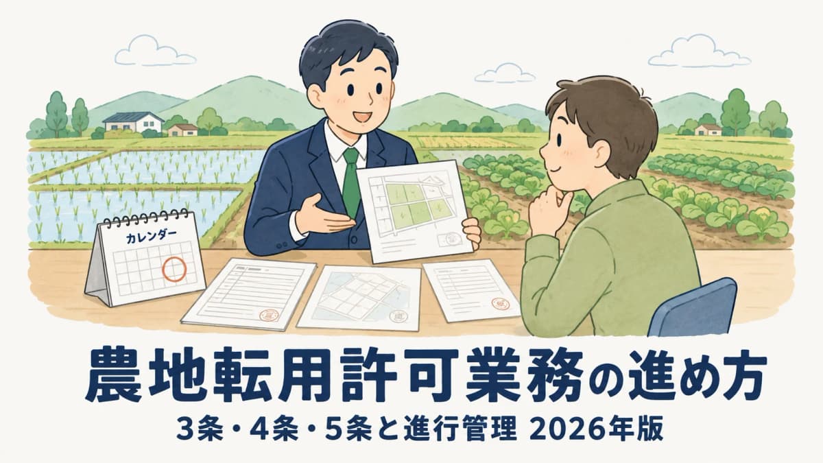【2026年版】農地転用許可業務の進め方|3条・4条・5条と進行管理