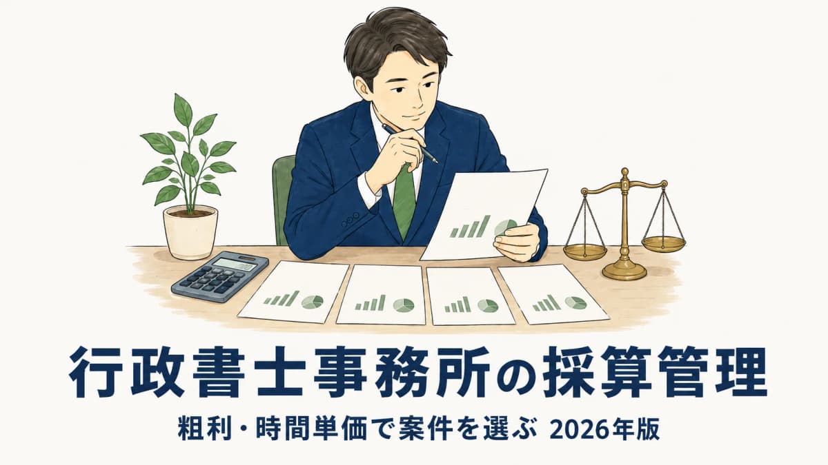 【2026年版】行政書士事務所の採算管理|粗利・時間単価で案件を選ぶ