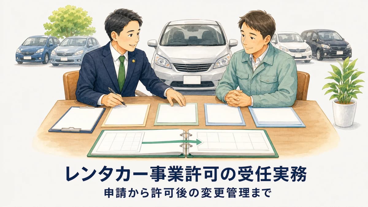 【2026年版】レンタカー事業許可の受任実務|申請から許可後の変更管理まで