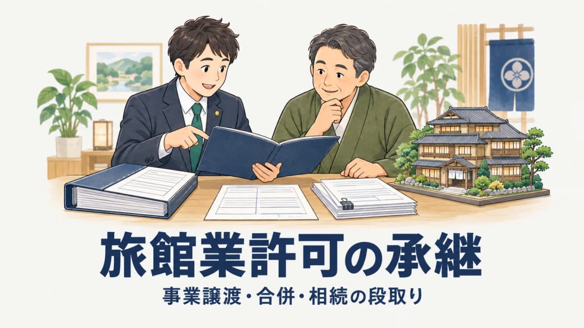 【2026年版】旅館業許可の承継|事業譲渡・合併・相続の段取り