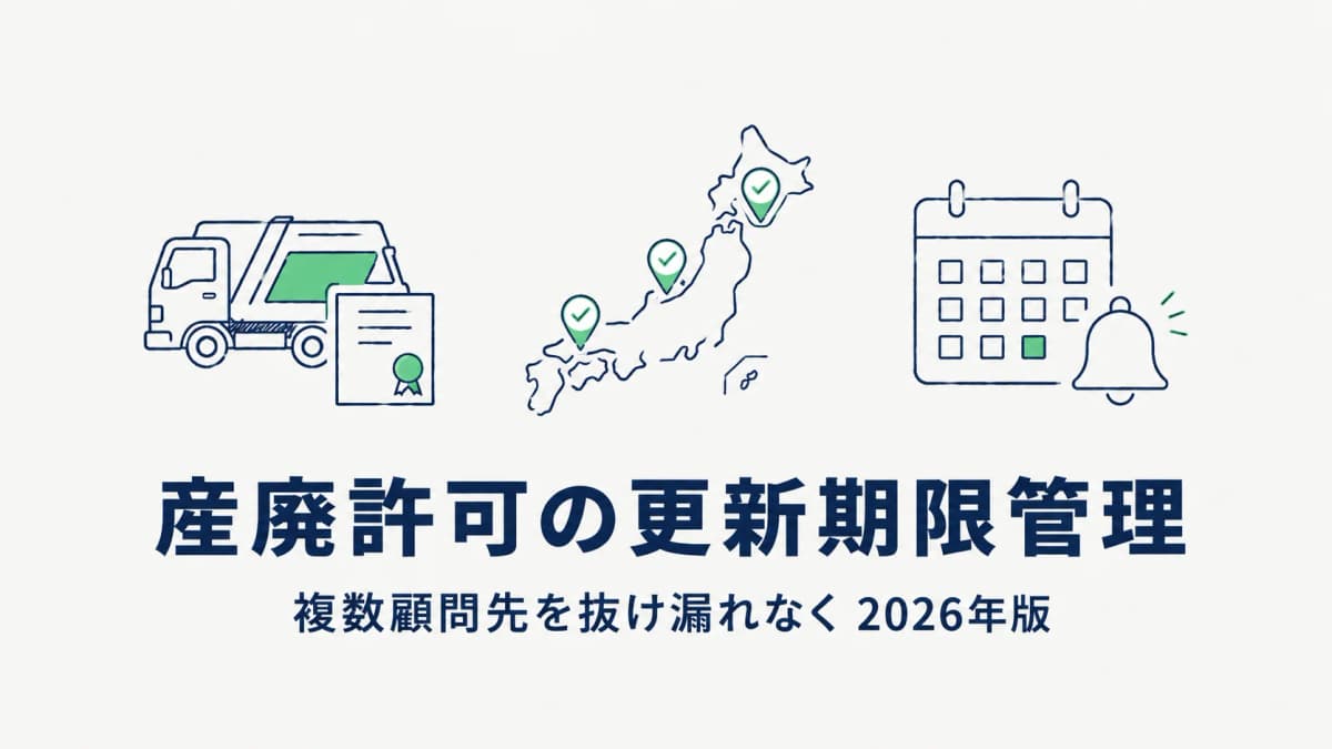 【2026年版】産廃許可の更新期限管理|複数顧問先を抜け漏れなく