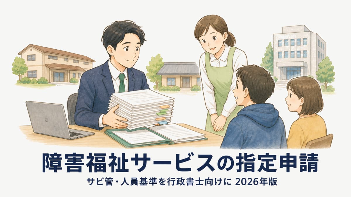 【2026年版】障害福祉サービス事業所の指定申請 実務ガイド|サビ管・人員基準を行政書士向けに