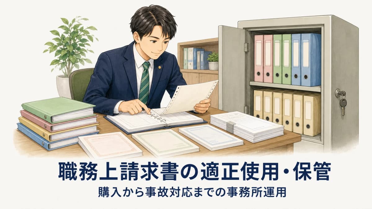 【2026年版】職務上請求書の適正使用・保管|購入から事故対応までの事務所運用