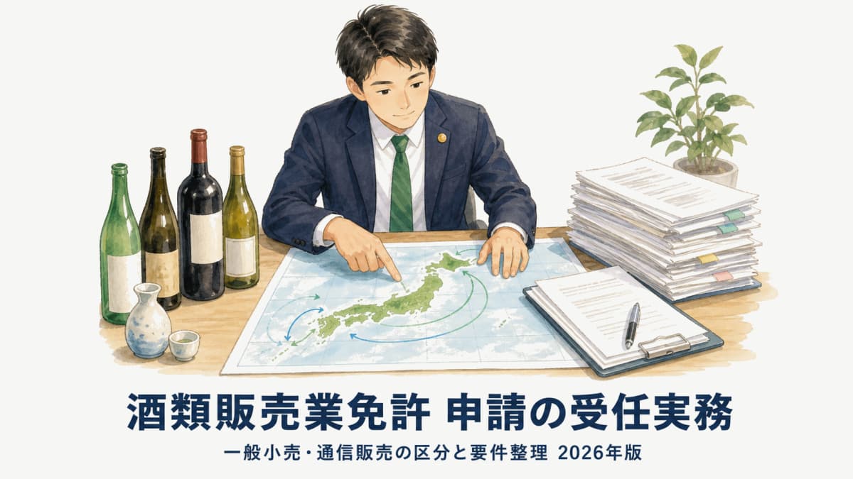 【2026年版】酒類販売業免許 申請の受任実務|一般小売・通信販売の区分と要件整理