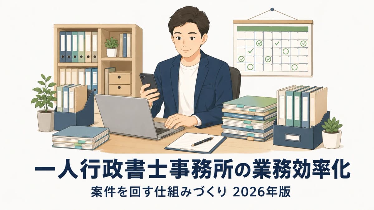 【2026年版】一人行政書士事務所の業務効率化|案件を回す仕組み