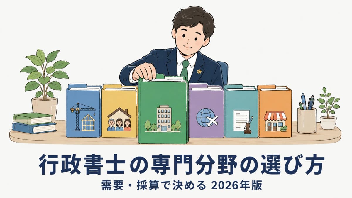 【2026年版】行政書士の専門分野の選び方|需要・採算で決める