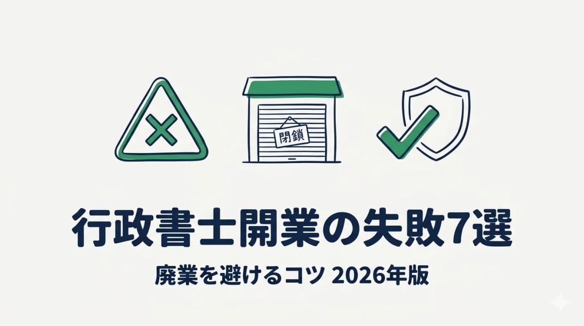 【2026年版】行政書士開業の失敗7選|廃業を避けるコツ