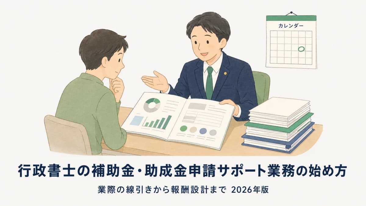 【2026年版】行政書士の補助金・助成金申請サポート業務の始め方
