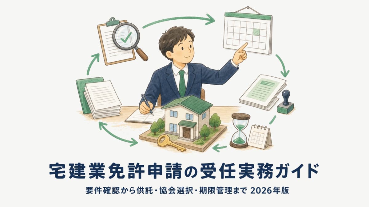 【2026年版】宅建業免許申請の受任実務ガイド|要件確認・供託/協会選択・期限管理の全体像