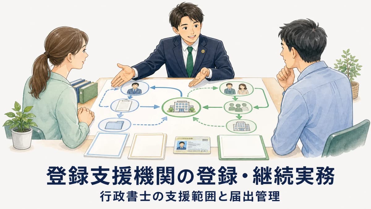 【2026年版】登録支援機関の登録・継続実務|行政書士の支援範囲と届出管理