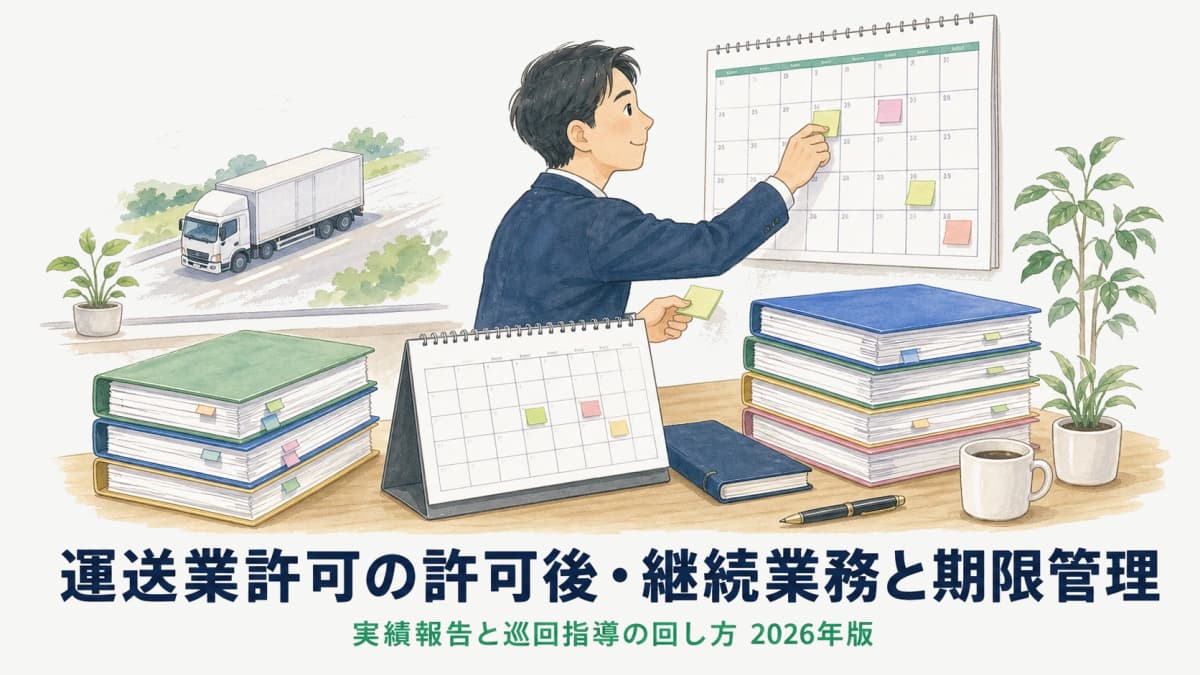 【2026年版】運送業許可の許可後・継続業務と期限管理|実績報告(7/10)・巡回指導の回し方