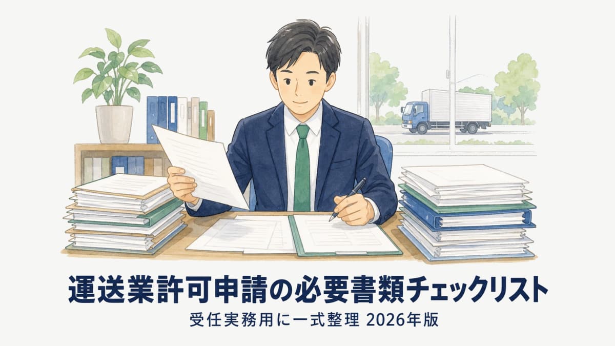 【2026年版】運送業許可申請の必要書類・様式チェックリスト|受任実務用に一式整理
