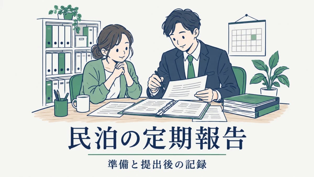 民泊の定期報告の記載例|行政書士が確認する準備と提出後の記録