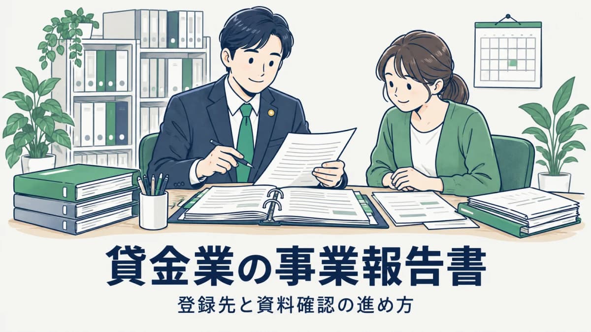 貸金業の事業報告書を行政書士が整理する手順|登録先と資料確認の進め方