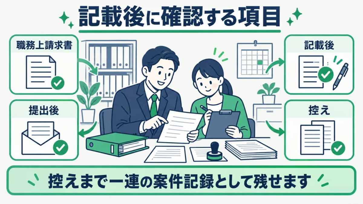 職務上請求書の提出後に控えを確認する手順