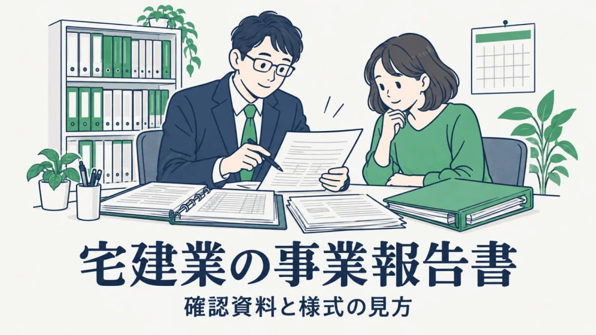 宅建業の事業報告書を行政書士が整理する手順|確認資料と様式の見方