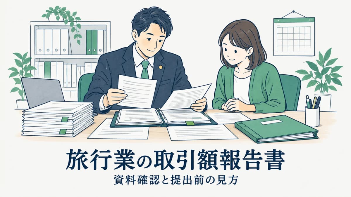 旅行業の取引額報告書を行政書士が整理する手順|資料確認と提出前の見方